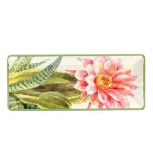 Certified International Desert Beauty Cactus 19in Melamine Rectangle Platter NEW